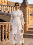 Constança | Vestido Midi Rendado para Cerimónia