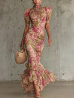 Racquella™ Vestido Maxi Vintage
