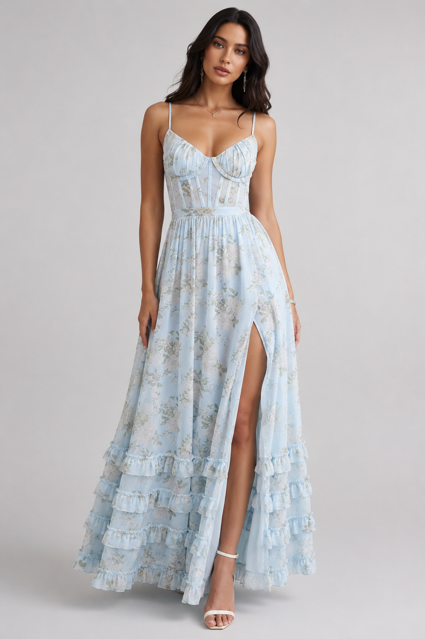 Vestido Elora com decote delicado e elegância romântica