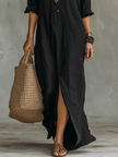Zerea | Vestido maxi fluido com botões