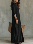 Zerea | Vestido maxi fluido com botões