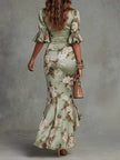 Soraia | Vestido Midi Floral com Saia Assimétrica