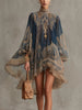 Bérénice | Vestido assimétrico com padrão barroco