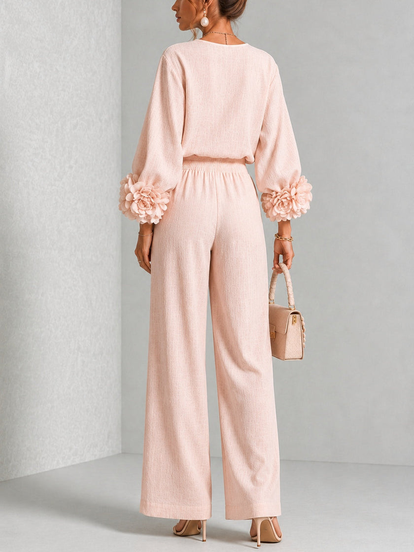 Bruna — Conjunto de Blusa Bufante e Calças Pantalona com Elástico