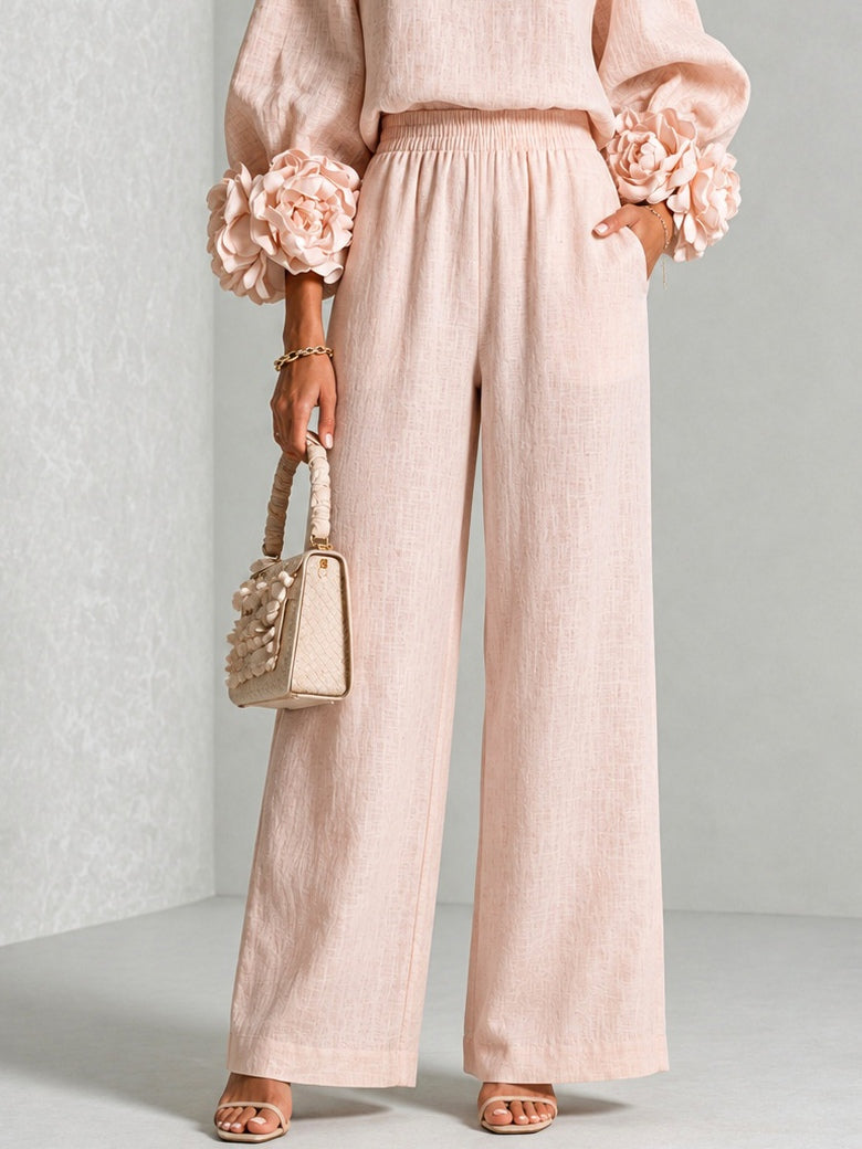 Bruna — Conjunto de Blusa Bufante e Calças Pantalona com Elástico