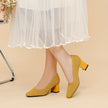 Mirela – Sapatos de salto bloco com linhas minimalistas