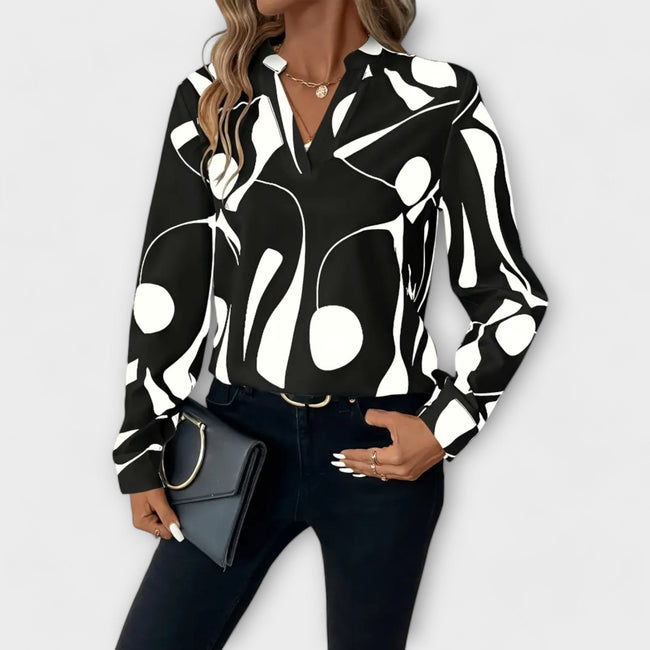 Blusa elegante de manga comprida feminino