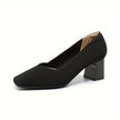 Mirela – Sapatos de salto bloco com linhas minimalistas