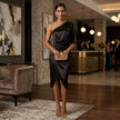 Cátia - Vestido com Brilho em Cetim