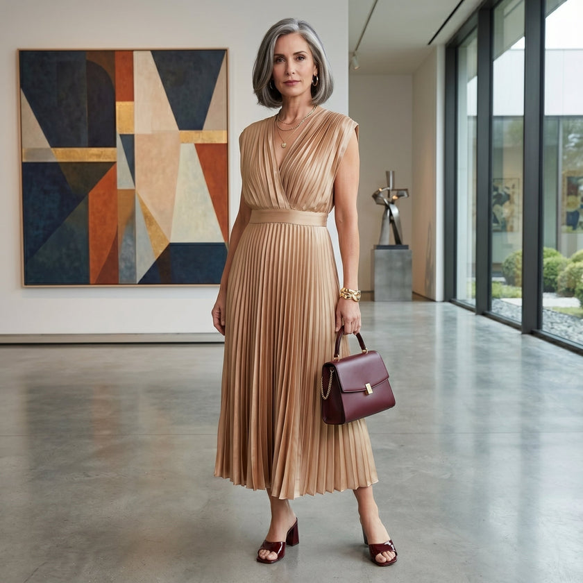 Eduarda - Vestido midi elegante