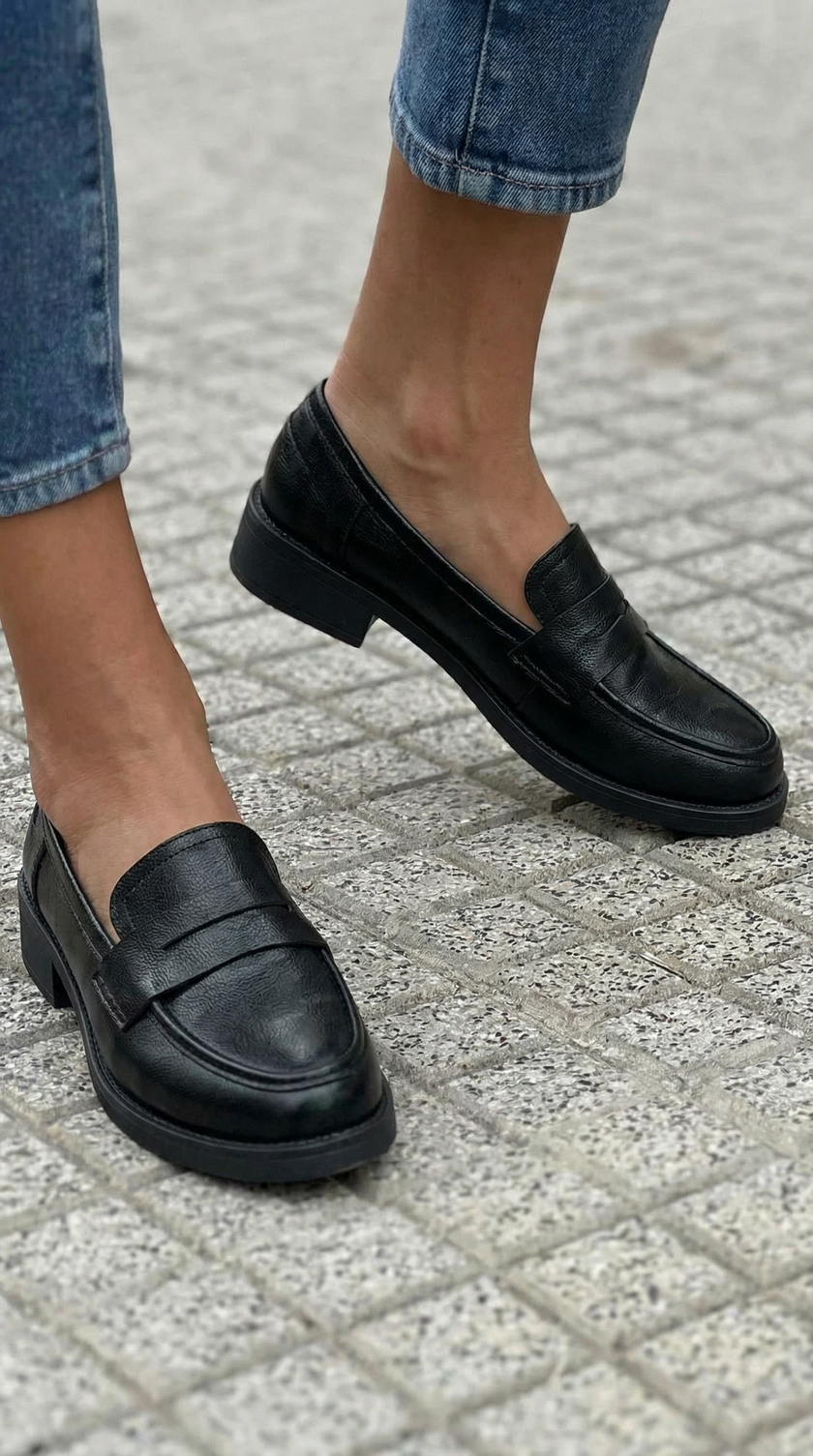 Evana - Mocassim Clássico com Tira Frontal e Sola Robusta