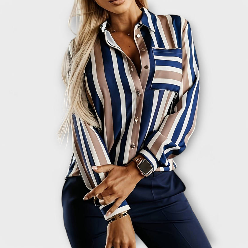 Blusa casual às riscas feminino