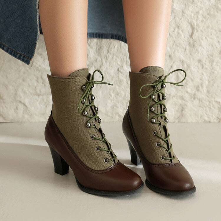 Solange – Botins retro com atacadores e salto