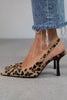 Liorina - Escarpins cáqui com estampado de leopardo e biqueira pontiaguda feminino