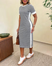 Lívia | Vestido Midi de Inspiração Náutica