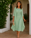Estela | Vestido com Brilho e Sobreposição