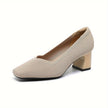 Mirela – Sapatos de salto bloco com linhas minimalistas