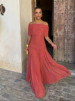 Inês | Vestido Maxi de Ombro Descoberto