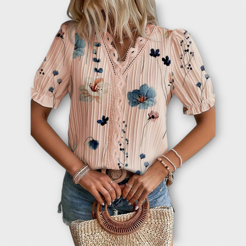 Blusa com decote em V feminino