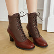 Solange – Botins retro com atacadores e salto
