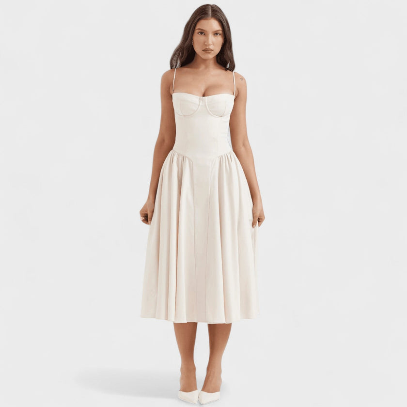 O vestido com corset feminino