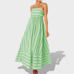 Vestido comprido às riscas feminino