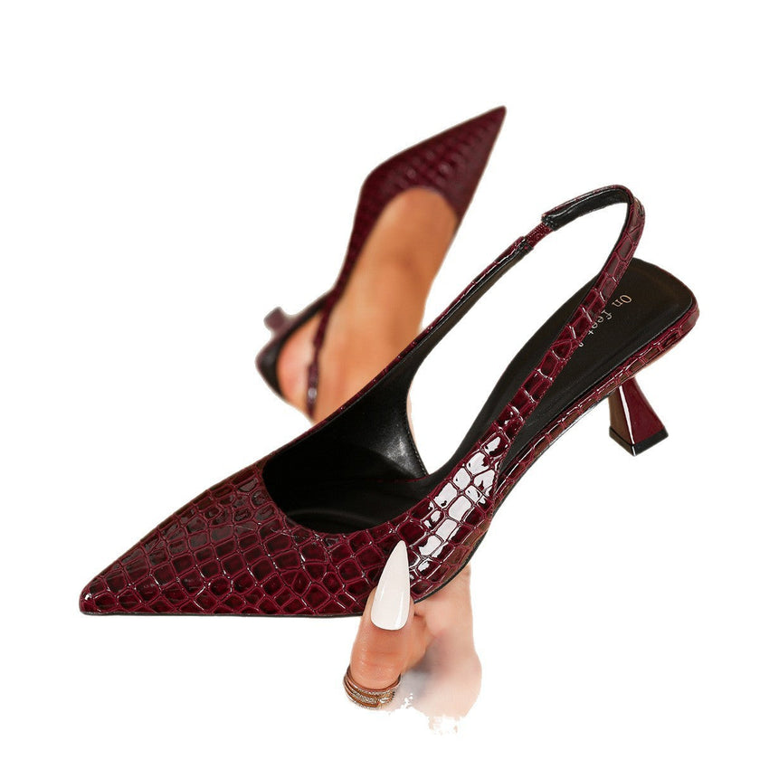 Mara – Sapatos slingback com textura serpente