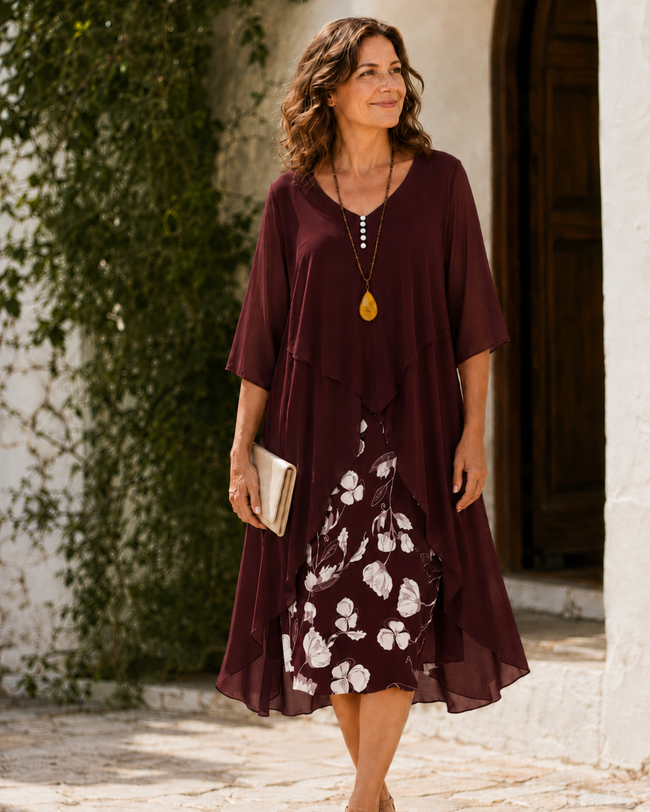 Maelle | Vestido Maxi Assimétrico em Camadas