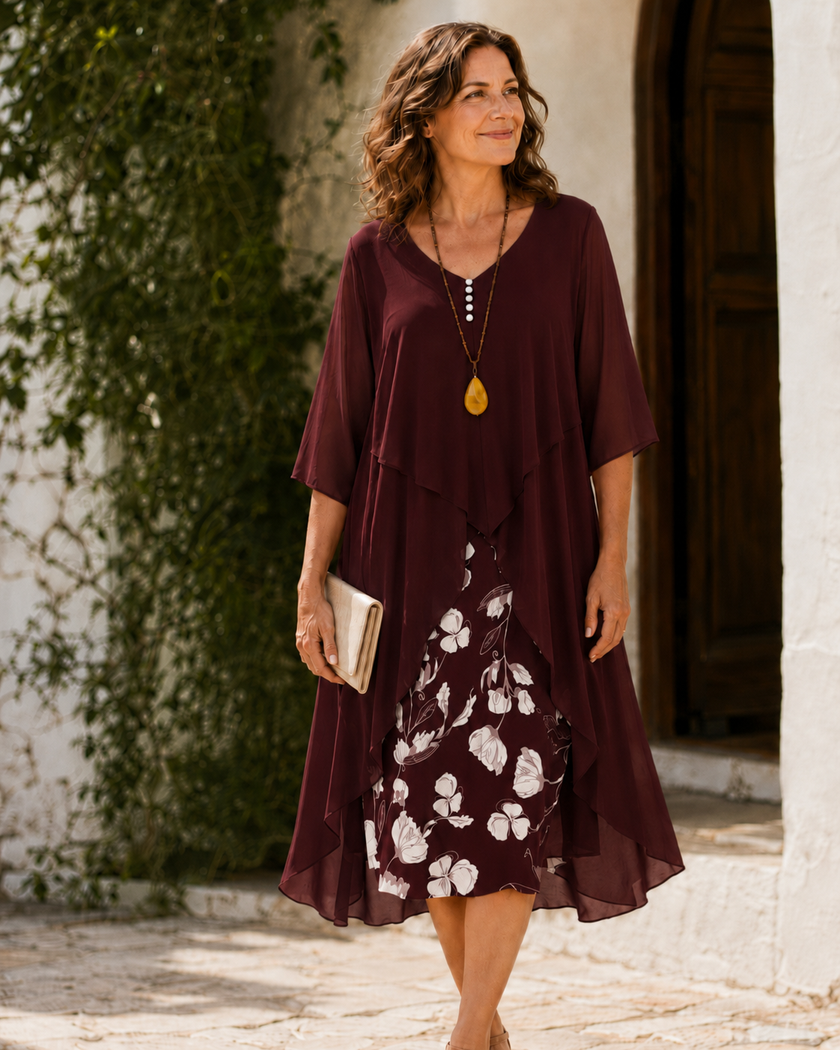 Maelle | Vestido Maxi Assimétrico em Camadas