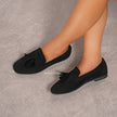 Leandra – Mocassins de camurça com laço