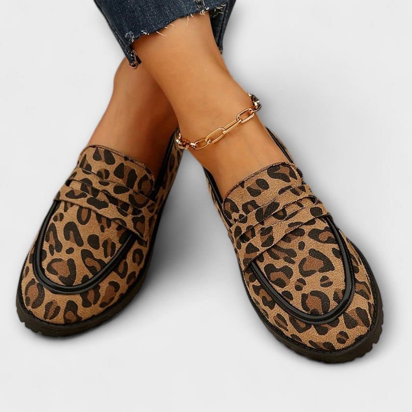 Romina – Mocassins de padrão leopardo
