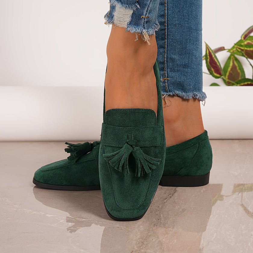 Leandra – Mocassins de camurça com laço