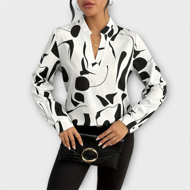 Blusa elegante de manga comprida feminino