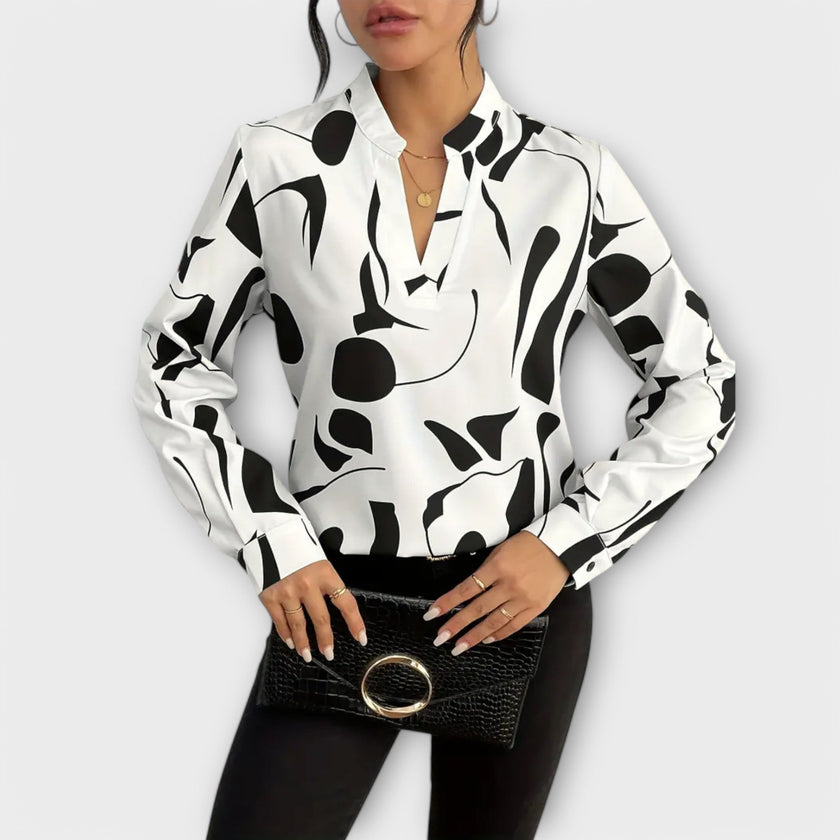 Blusa elegante de manga comprida feminino