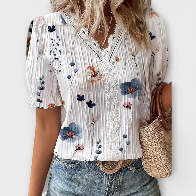 Blusa com decote em V feminino