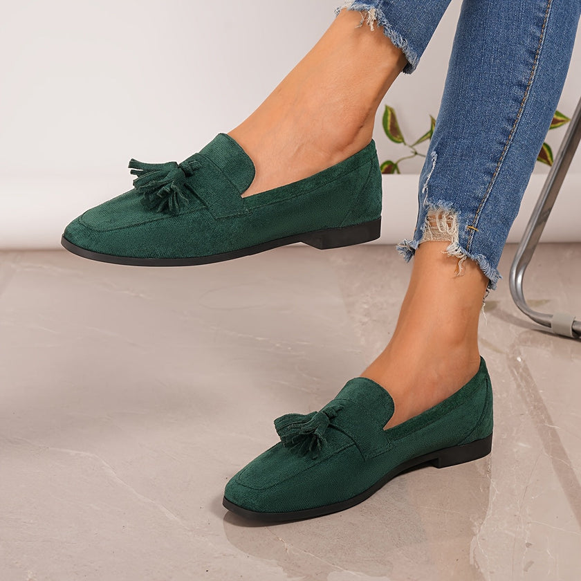 Leandra – Mocassins de camurça com laço