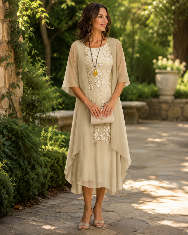 Valéria | Conjunto de Chiffon com Bordado