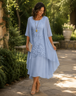 Valéria | Conjunto de Chiffon com Bordado