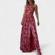 Vestido comprido com halteres feminino
