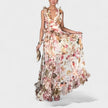 Vestido comprido com folhos feminino