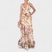 Vestido comprido com folhos feminino