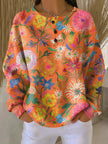 Lucinda — Camisola com botões e padrão de flores