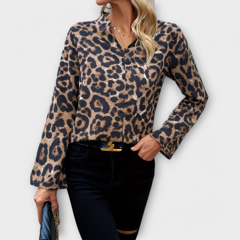 Blusa casual leopardo feminino