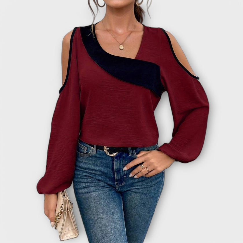 Blusa com decote quadrado feminino