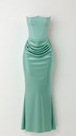 Vestido comprido com corpete feminino