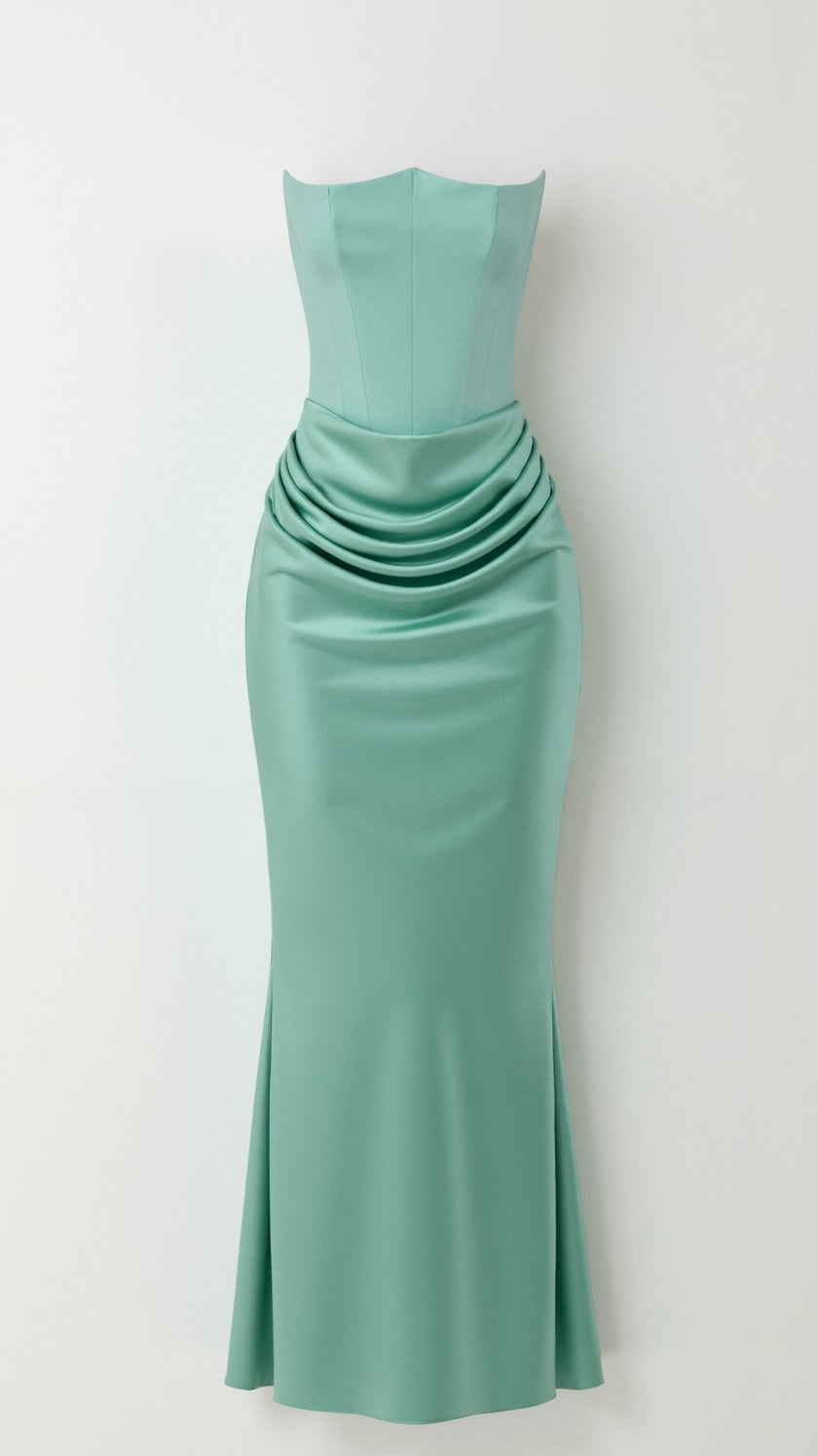 Vestido comprido com corpete feminino