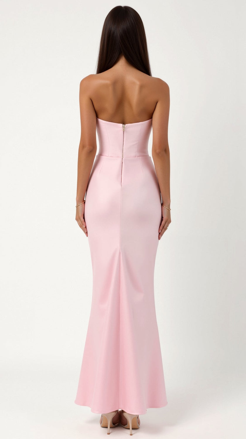 Vestido comprido com corpete feminino
