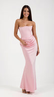 Vestido comprido com corpete feminino