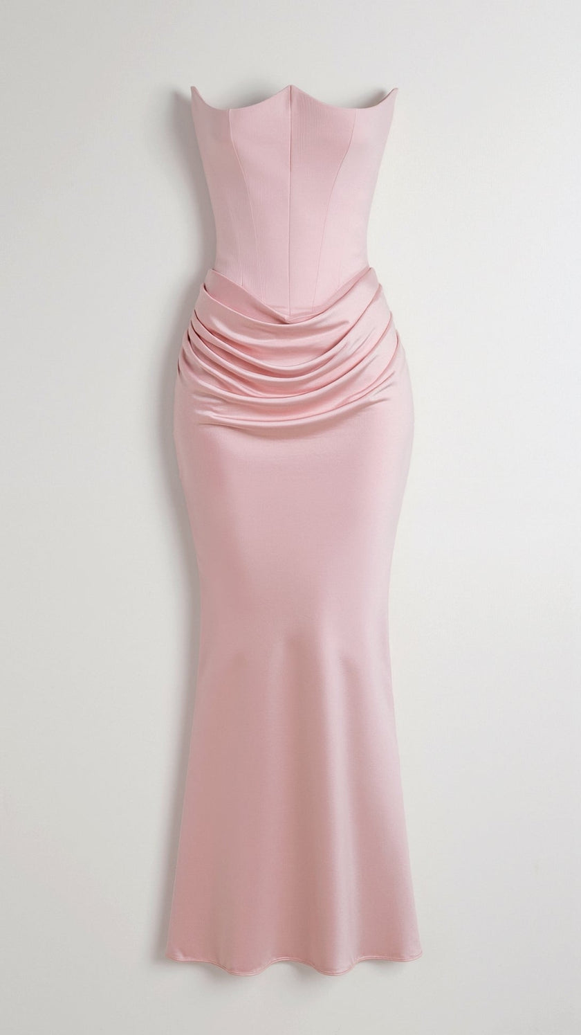 Vestido comprido com corpete feminino