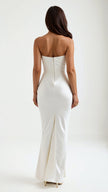 Vestido comprido com corpete feminino